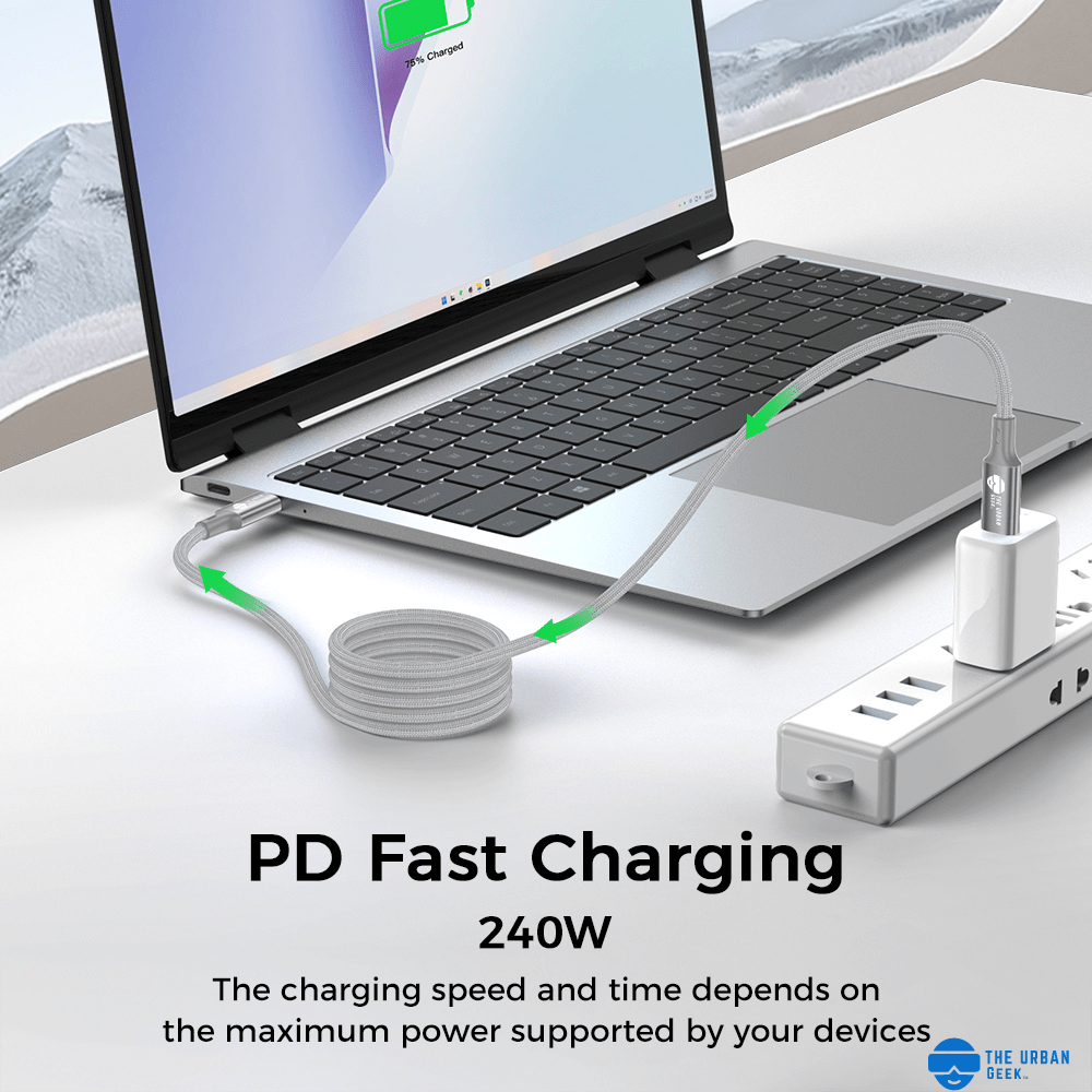 240W Fast Charging Cable For iPhone, Android, Laptops - TheUrbanGeek