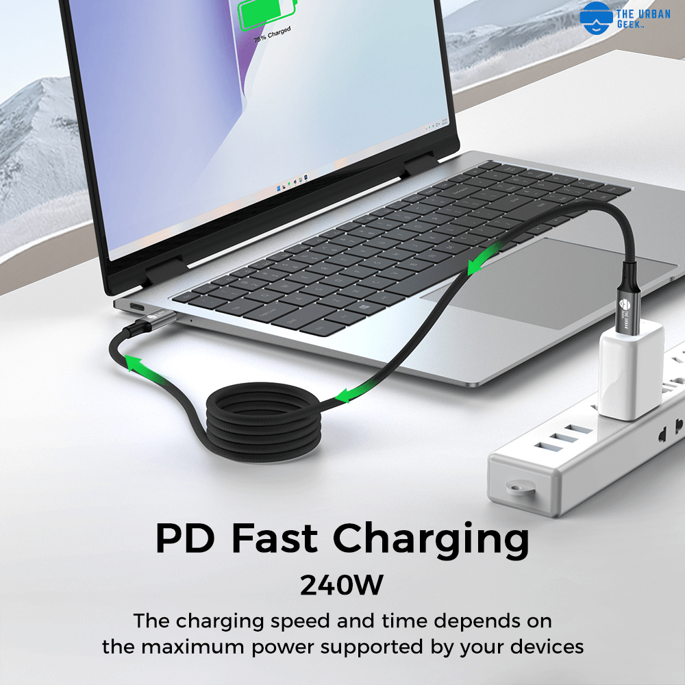 240W Fast Charging Cable For iPhone, Android, Laptops - TheUrbanGeek