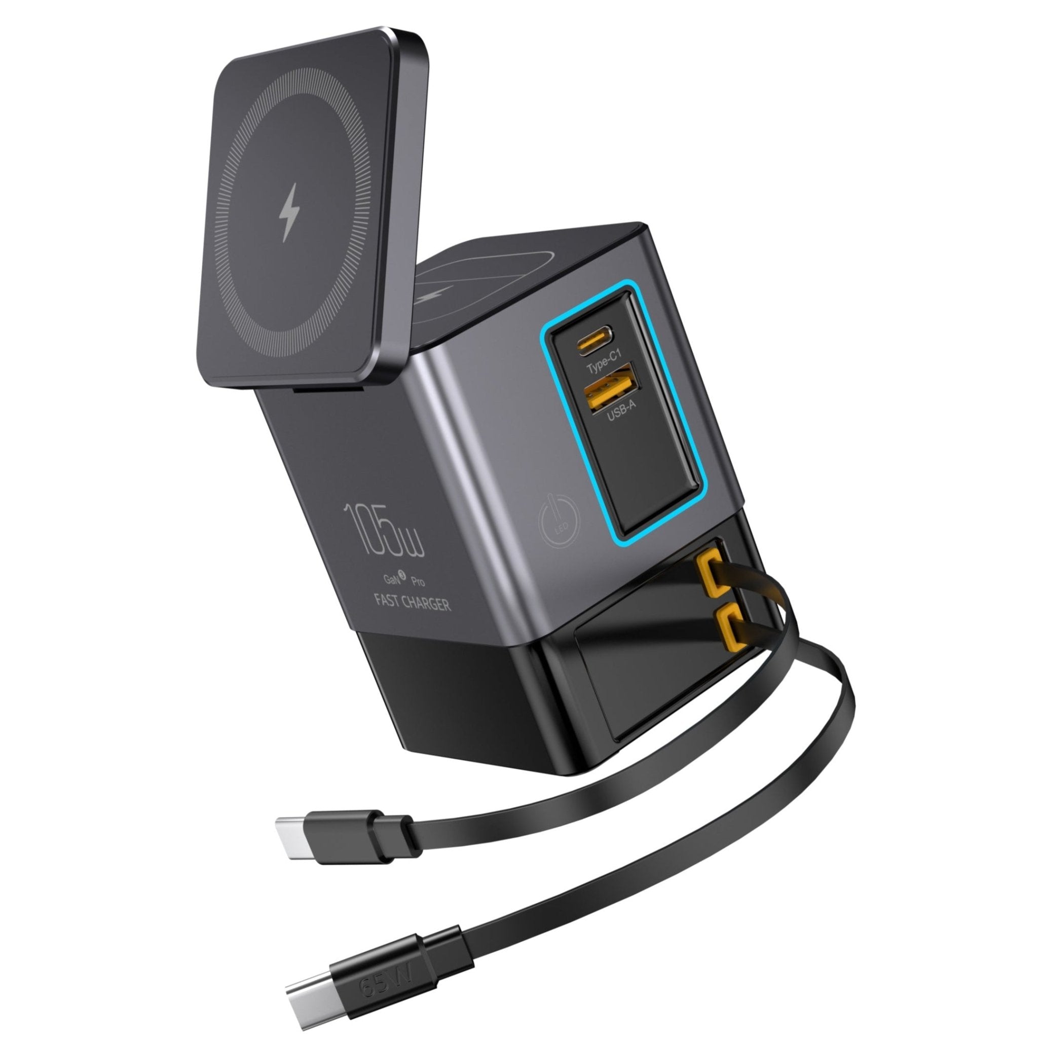 The Urban Geek 105W 6-in-1 Wireless Charging Station on white background