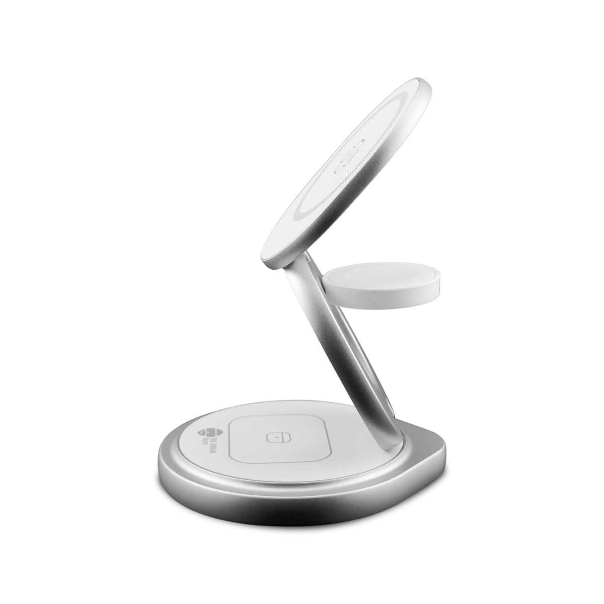 The Urban Geek Swivel 3 - in - 1 Wireless Folding Charger White Side View