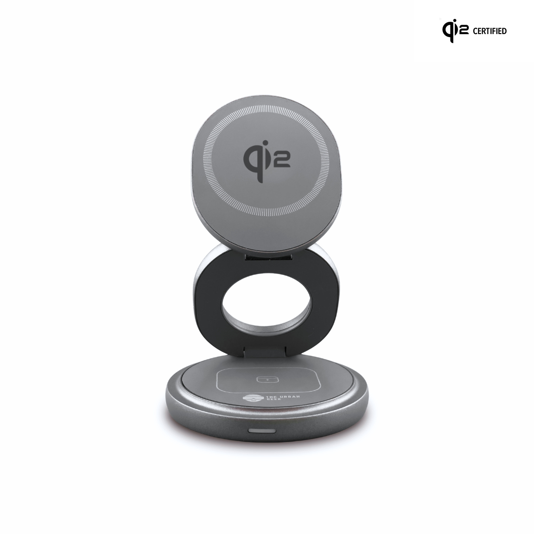 3-in-1 Swivel Wireless Folding Qi/Qi2 Charger