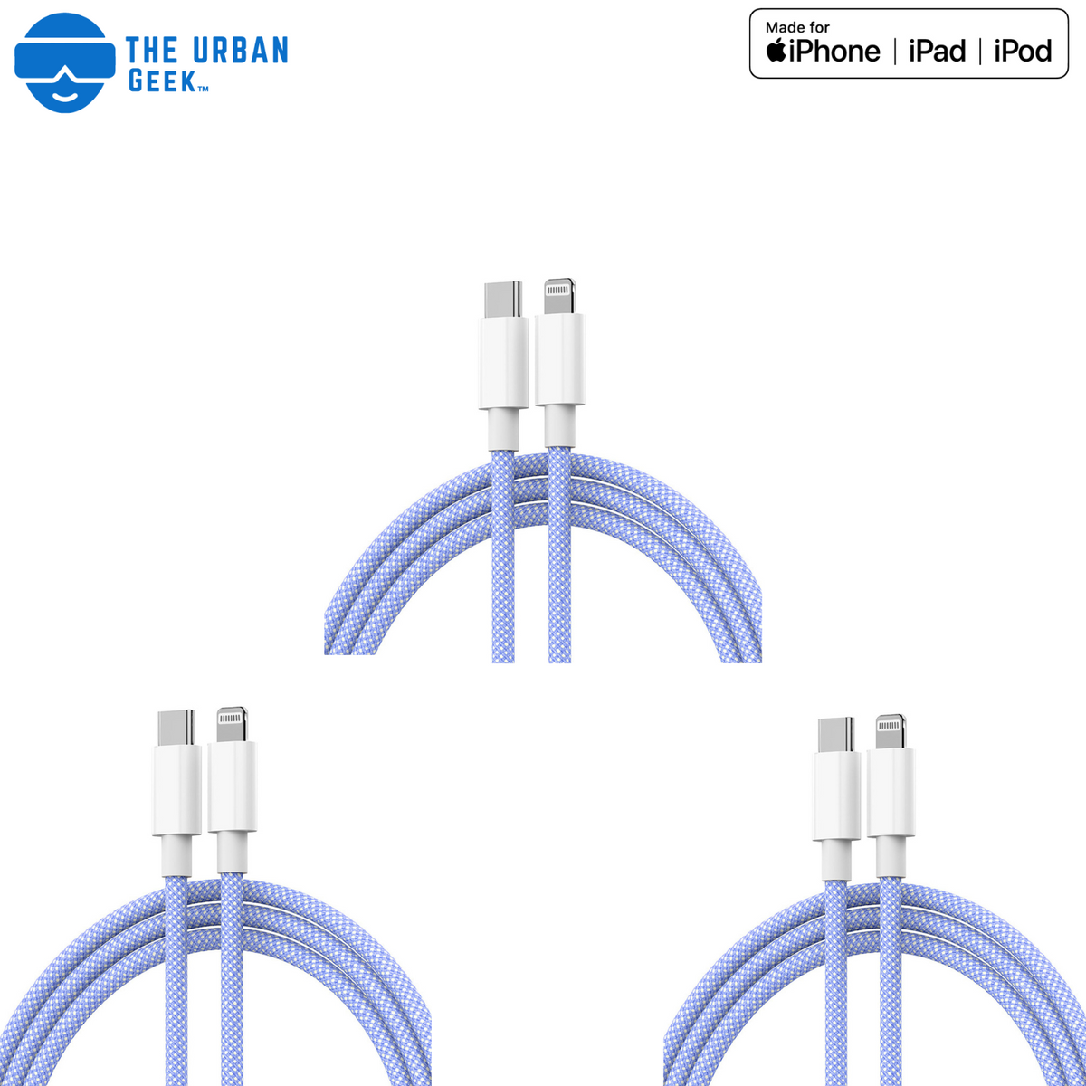 3-Pack iPhone Fast Charging Cable (3 Feet)