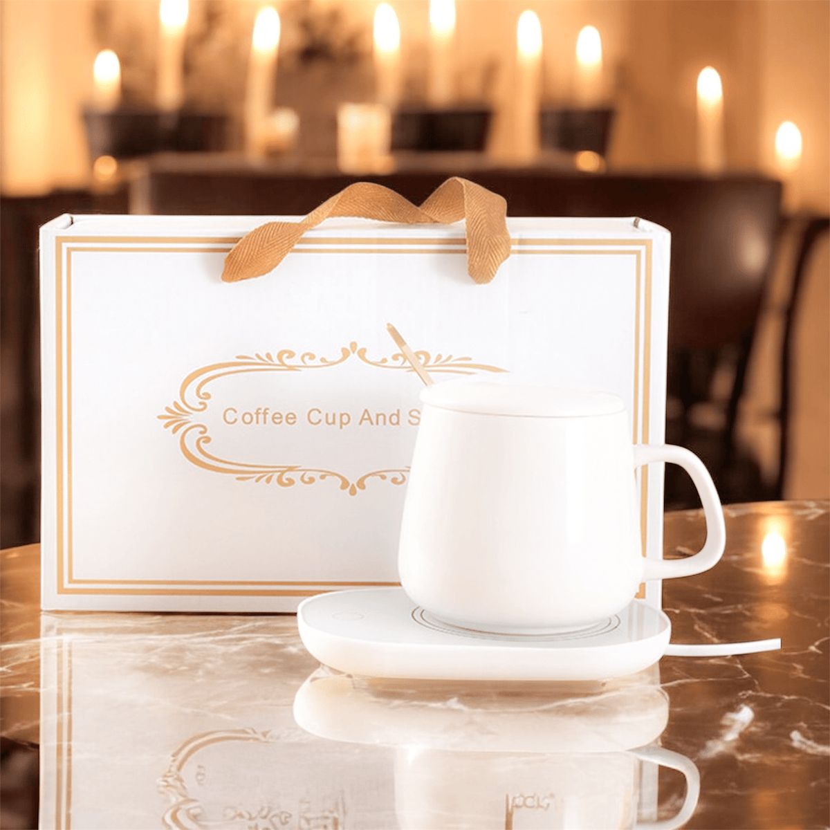 Premium Coffee Cup with Electric Heating Plate