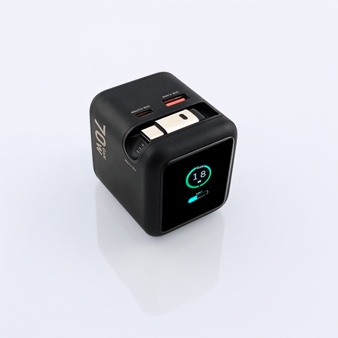 P70 Wall Charger with Retractable Cable and AI Display - TheUrbanGeek