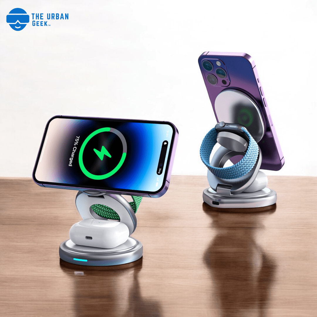 TheUrbanGeek Swivel 3 - in - 1 Wireless Folding Charger - TheUrbanGeek
